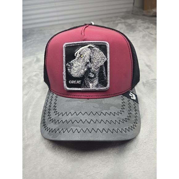 Goorin Bros Great Even Trucker Hat The Farm Animal Great Dane Dog Camouflage Red - Picture 1 of 5